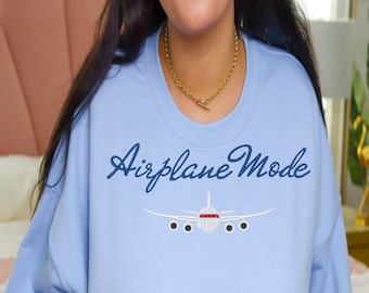 Sudadera con bordado de modo avión: Sudadera de regalo de aviación