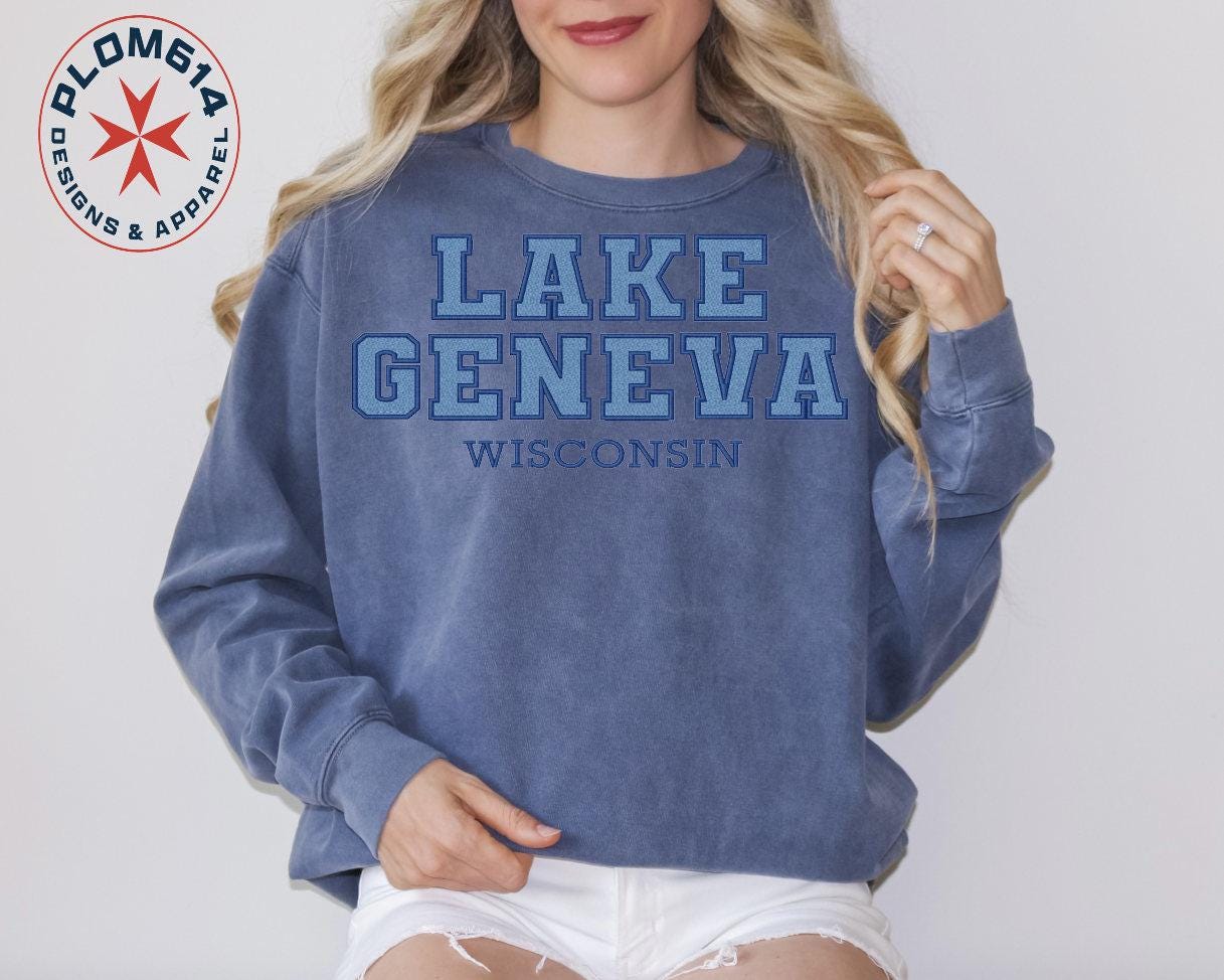 Sweat-shirt Lake Geneva Wisconsin - Marque Gildan, Taille M, Occasion Très Bon état