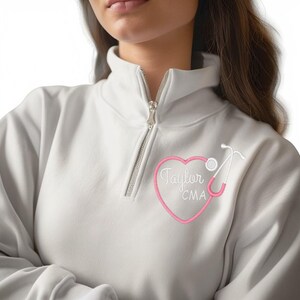 Custom Nursing Quarter Zip | Personalized Nursing Design | Embroidered Gift for Medical Professional | RN BSN OT Graduation Gift