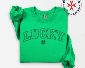 Besticktes Glücksklee Sweatshirt: St. Patrick's Day Crewneck