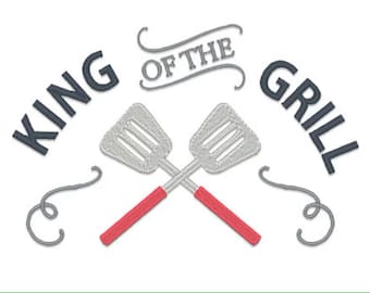 King of the Grill BBQ Apron, Embroidered Gift for Dad