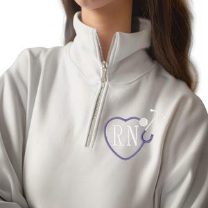 Custom Nursing Quarter Zip | Personalized Nursing Design | Embroidered Gift for Medical Professional | RN BSN OT Graduation Gift