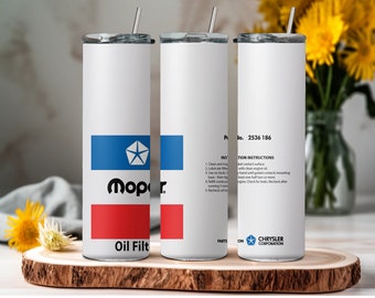 Filtro de óleo Mopar, copo de 20 onças: presente para mecânico com 2 tampas