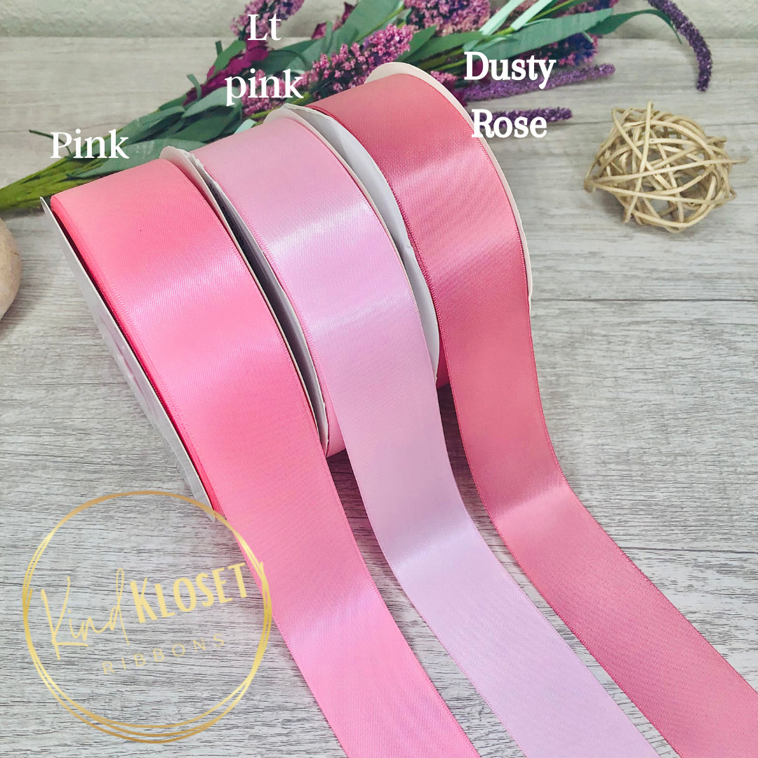 Dusty Pink Double Satin Ribbon, Premium Trim for Weddings, Floral Bouquets,  Sashes and Gift Bows 8 Widths 1m to 20m RECYCLED RIBBON -  Israel