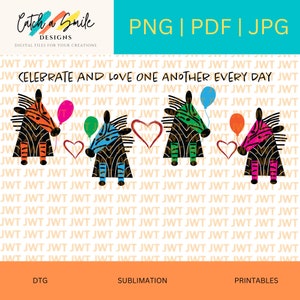 Geometric Zebra Design PNG  - Celebrate PNG with Cartoon Zebras – Zebra Digital Download
