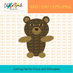 Teddy Bear SVG Cut File for Cricut or Silhouette - Cute Teddy Bear SVG Cut File for DIY Projects -  Toy Bear Cut File for Kids&#39; Clothes