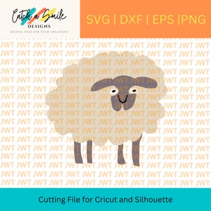 Hand-Drawn Multilayered Sheep SVG for Cricut or Silhouette - Cute Sheep Cut File for Heat Transfer Vinyl and Other Uses