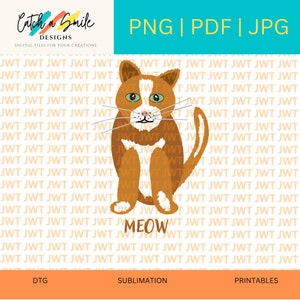 Orange Cat PNG File for your Next DIY Project - Instant Download: Orange Cat Clipart in High-Resolution PNG Format