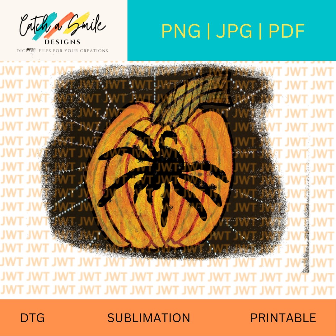 Halloween Pumpkin and Spider PNG for Sublimation and Other DIY Printing ...