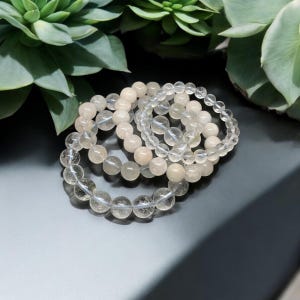 Grey Blue Rabbit Hair Quartz Bracelet | Calm & Clarity | Thoughtful Unique Gift