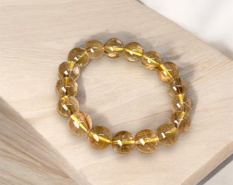 Pulsera de cuarzo rutilado / Manifestación y energía / Poderoso regalo espiritual