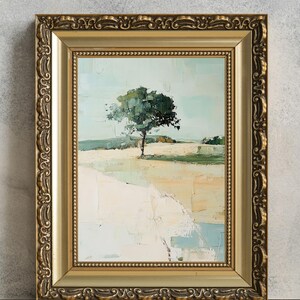 Rustic French Country Landscape, PRINTABLE Wall Art, Vintage Farmhouse Nature Painting, Cottage Decor Poster Print