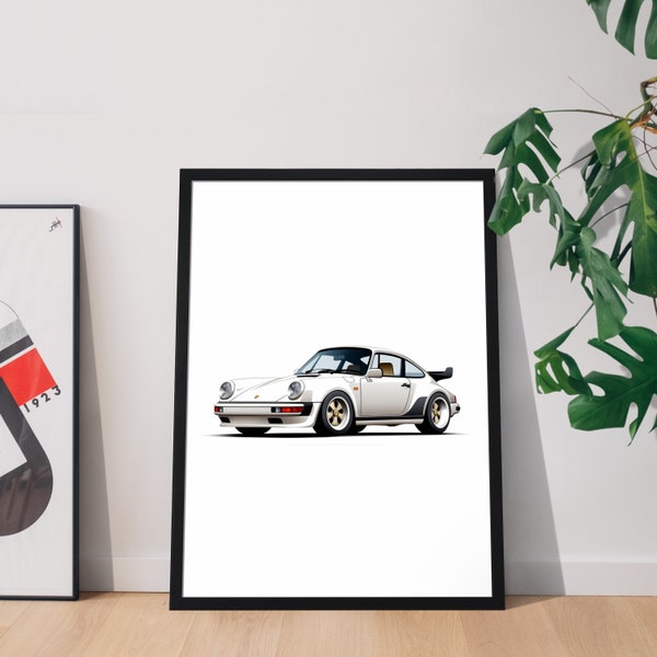 1980’s Porsche 911 (930) Turbo Minimalist Poster