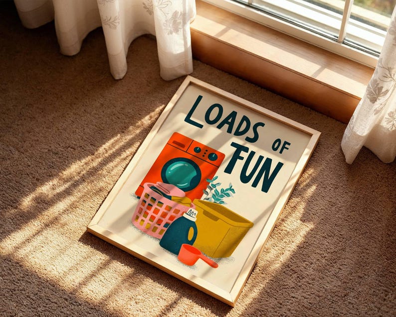 Laundry Room Art: Retro Bright Colors (glossy Museum Poster) - Etsy
