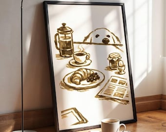 Dog Wall Art: Bright Golden Retriever Print - Digital Download
