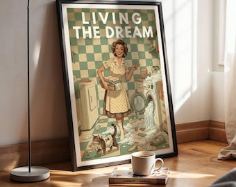 Decorazioni murali per la lavanderia: colori retrò anni '50 - stile metà secolo