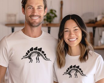 Stegosaurus dinosaurus unisex jersey korte mouw T-shirt dinosaurus T-shirt mannen dinosaurus T-shirt vrouwen dinosaurus shirt cadeau Unisex fossiele T-shirt