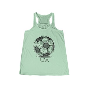 USA Soccer Tank Top USWNT FIFA World Cup T Shirt Futbol Women's Flowy Racerback Tank Mint