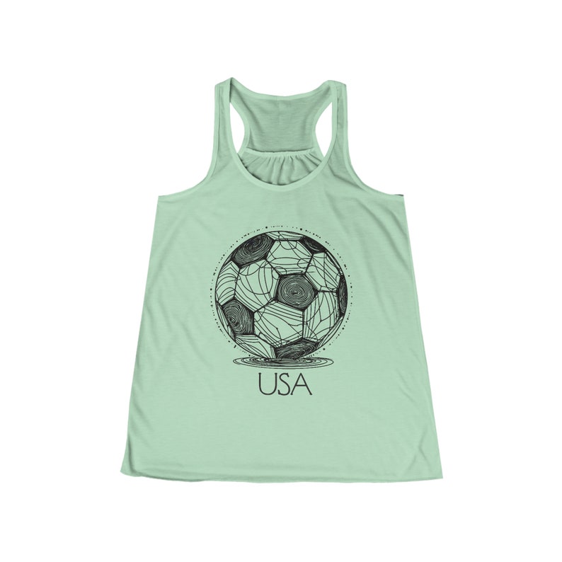 USA Soccer Tank Top USWNT FIFA World Cup T Shirt Futbol Women's Flowy Racerback Tank Mint