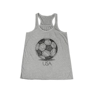 USA Soccer Tank Top USWNT FIFA World Cup T Shirt Futbol Women's Flowy Racerback Tank Athletic Heather