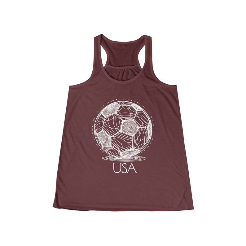 USA Soccer Tank Top USWNT FIFA World Cup T Shirt Futbol Women's Flowy Racerback Tank Maroon
