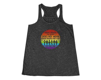Equal Rights Pride Arc-en-ciel Diversité des personnes Débardeur dos nageur pour femme Portion des recettes à des organisations LGBTQ+
