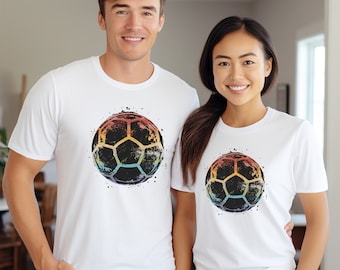 Rainbow Soccer Ball T Shirt Colorful Unisex World Cup Shirt Soccer Fan Gift Tee for Soccer Lover LGBTQ Soccer Shirt Colorful Soccer T-Shirt
