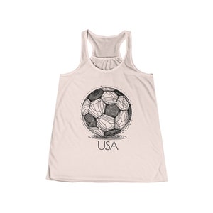 USA Soccer Tank Top USWNT FIFA World Cup T Shirt Futbol Women's Flowy Racerback Tank Soft Pink