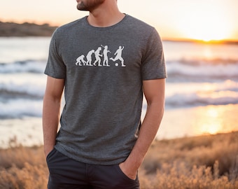 Men's Soccer T Shirt Evolution of Soccer Mens T-Shirt World Cup Soccer Shirt Soccer Lover Gift Short Sleeve Soccer Tee Gift for Soccer Lover