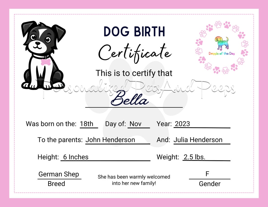 printable-pug-birth-certificate for Free Printable Puppy Birth Certificate Template Printable Pug Birth Certificate for Free Printable Puppy Birth Certificate Template