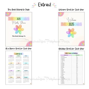 2025 Calendar Planner Printable PDF BUNDLE, Vertical Planner, Monthly ...