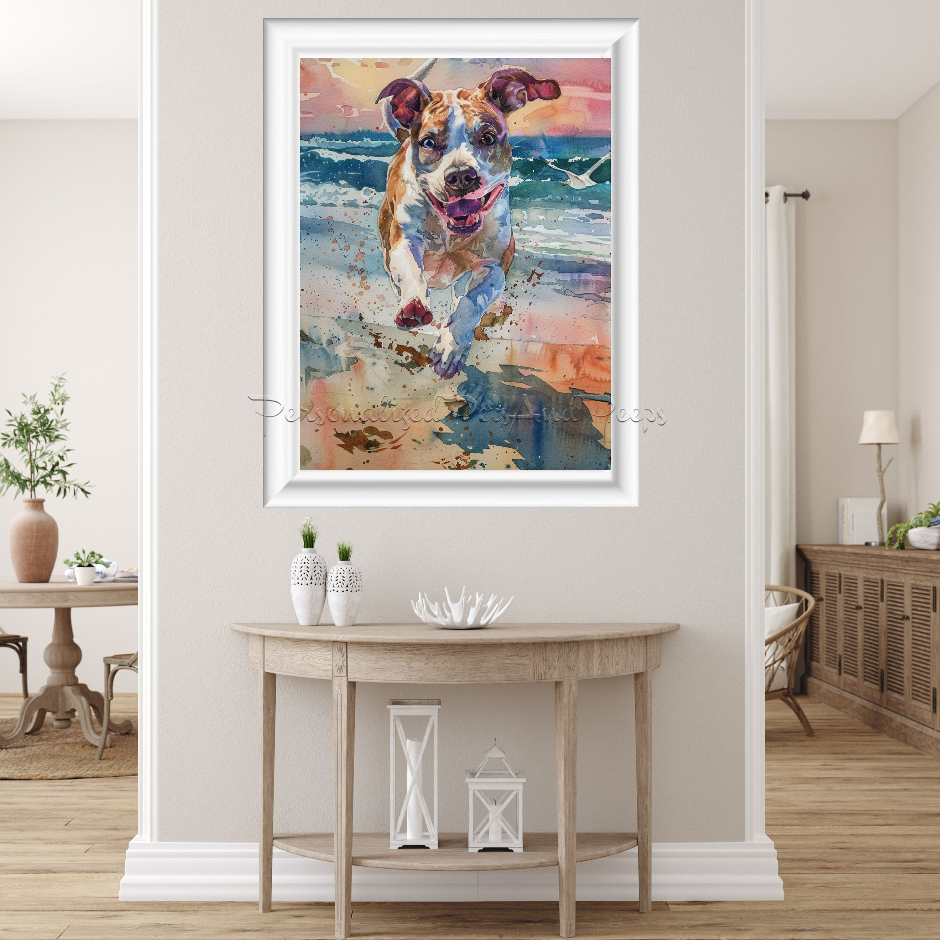 42 Beach Scenic Watercolor Printable Wall Art BUNDLE, Ocean Painting ...