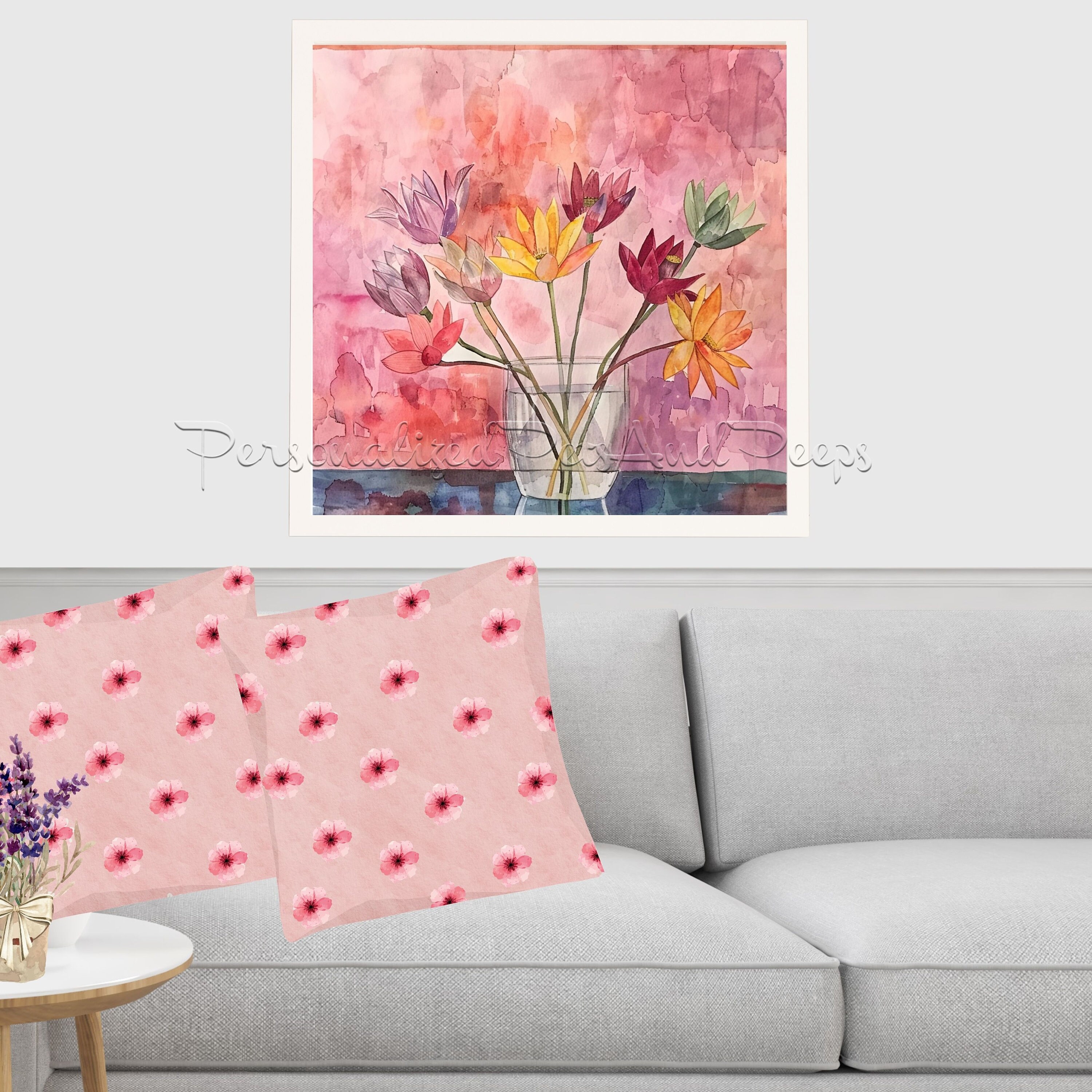 Watercolor Printable Square Floral Wall Art, Free Commercial Use Bundle ...
