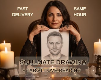 Realistische Seelenverwandte Portrait Psychic Zeichnung Zukünftige Ehepartner Skizze Same Hour Lieferung Twin Flame Psychic Reading Geschenk