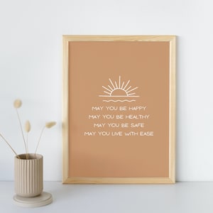 Loving Kindness Printable Wall Art, Metta Prayer, Buddhist Meditation, Mindfulness, Minimalist, Kids Room, Nursery, Instant Download