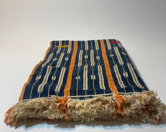 Vintage Used Bondoukou Cloth, Authentic African Indigo,African Textile, Indigo blue decor, Tribal Fabric, Home Decor.