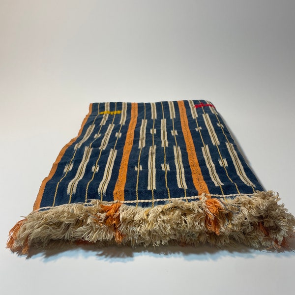 Vintage Used Bondoukou Cloth, Authentic African Indigo,African Textile, Indigo blue decor, Tribal Fabric, Home Decor.