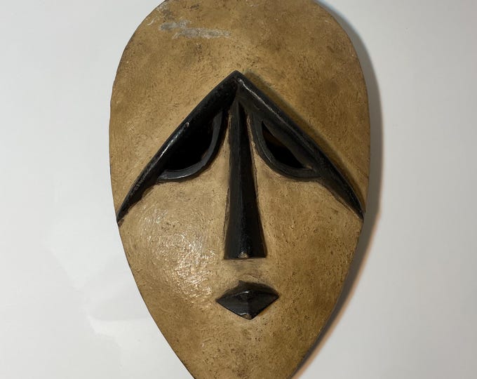Handmade Kwele mask, African Mask, African art, Gabon mask, Minimalist art