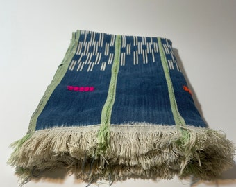Gorgeous Baoulé cloth, African Fabric, African cloth, Blue Fabric, African Decor