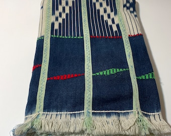 Beautiful Baoulé cloth, beautiful Blue and White pattens, African Fabric, Indigo cloth