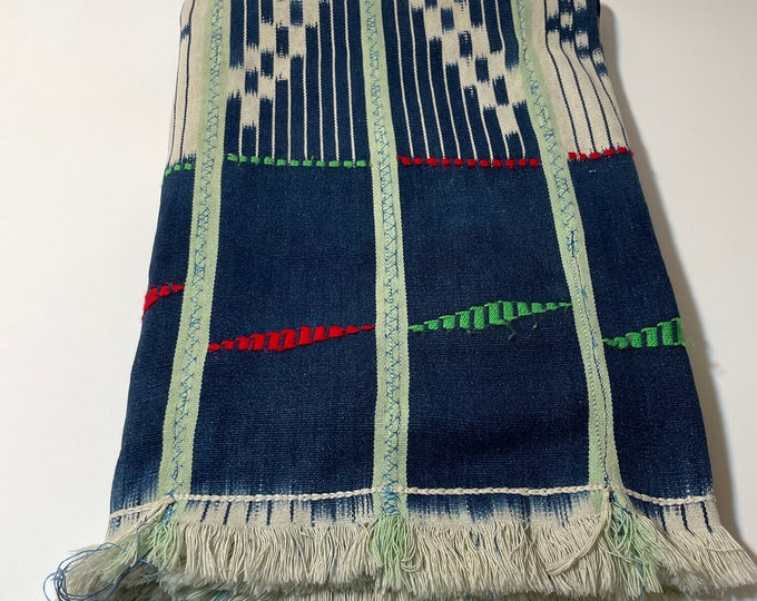 Beautiful Baoulé cloth, beautiful Blue and White pattens, African Fabric, Indigo cloth