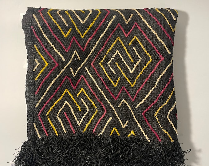 Vibrant Kuba cloth African Textile , Wall Art, Table Decor, African Fabric, Perfect for DIY projects