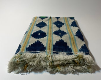 Tessuto Boubdounkou vintage, autentico indaco africano, tessuto africano, arredamento blu indaco, tessuto tribale, arredamento per la casa.