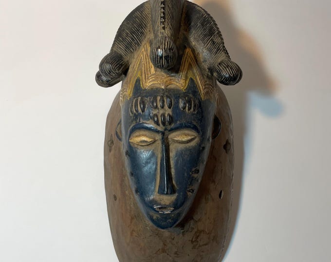 Gorgeous Baoulé Male mask, African Art, African Wall Decor, Authentic Art,Ivory Coast