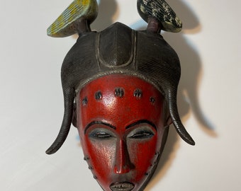 Beautiful Baoulé harvest mask, African Art, African Wall Decor, Home Decor, Gift