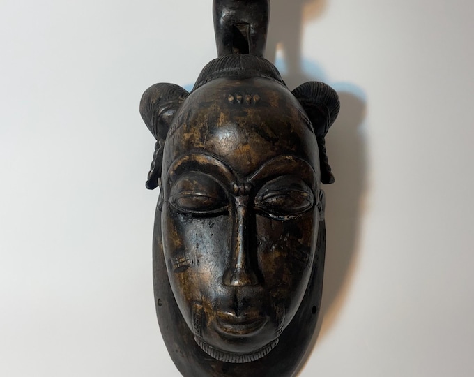 Gorgeous Baoulé harvest mask, African Art, African Wall Decor, Home Decor, Gift