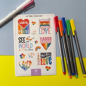 LGBTQ Pride Sticker Sheet - Celebrate Diversity & Love - LGBTQ Support Gift - Equality Decals for Laptop, Water Bottle - Unique Friend Gift