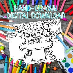 All About You Worksheet -Icebreaker Worksheet -All About You Icebreaker -Digital Download -Hand-drawn - Icebreaker Handout -Back to School