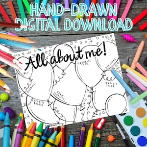 All About Me Worksheet -Icebreaker Worksheet -Back to School Activity -Classroom Resource -Drawing Icebreaker Worksheet -Digital Download