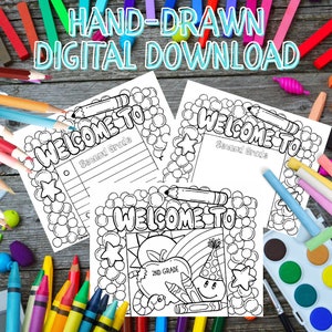 Second Grade Welcome Sheets -Welcome Drawing Sheet -Welcome Coloring Sheet -Welcome Writing Sheet -Second Grade Resource - Digital Download